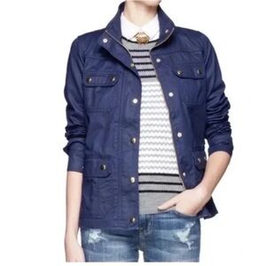 J. Crew Dark Blue Utility Jacket with Gold Buttons size XS